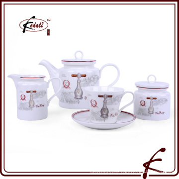 Nuevo patrón de diseño duradera de porcelana coffe set de té